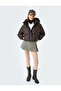 Quilted Crop Puffer Jacket with Hooded Zippered Pocket Detail