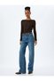 Slim Fit Long Sleeve Boat Neck Textured T-Shirt - 2