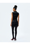 Slim Fit Degaje Collar Sleeveless Midi Velvet Dress - 4
