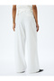 High Waist Palazzo Trousers with Pockets and Pleat Detail - 4