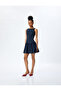 Slim Fit Sleeveless Crew Neck Mini Dress with Bow Detail - 2