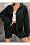 Star Back Printed Unisex Hooded Kangaroo Pocket Oversize Seasonal Zippered Sweatshirt Cardigan - 2