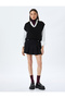 Thick Pleated Mini Skirt with Metal Accessories