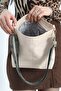 Daily Strap Large Useful Women's Hand and Shoulder Bag Cream - 7