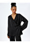 Long Sleeve Double Breasted Satin Kimono Jacket - 2