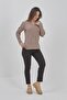 Women's Knitwear Beige V-Neck Winter Stretchy Mother Sweater - 5