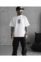 White Unisex Oversize Printed Crew Neck T-Shirt - 3