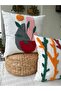 Leaf Patterned Bamboo Throw Pillow - 100% Handmade (43X43) 2-Piece Panch - 3