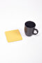 Yellow Leather Coaster Square