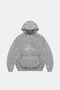 Flame Stone Printed Oversize Unisex Washable White Hoodie - 6