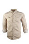 Men's Long Sleeve Double Pocket Lycra Denim Shirt