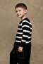 Striped Knitwear Cardigan Black