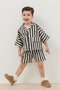Black Striped Pocket Suit Set