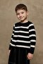 Striped Knitwear Cardigan Black - 4