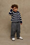 Striped Knitwear Cardigan Navy Blue - 2
