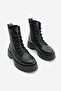Women's Zippered Lace-Up Serrated Sole Boots Suzet Black - 5
