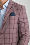 Medardo Men's Burgundy Plaid Slim Fit Slim Fit Mono Collar Sports Blazer Jacket - 3
