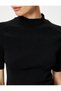 Short Sleeve Knitwear Sweater Stand Collar Ribbed - 5