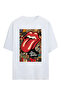 The Rolling Stones Design Oversize Cotton White Tshirt