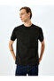 Short Sleeve Crew Neck Pocket Detailed Tok Fabric Cotton Oversize T-Shirt - 3