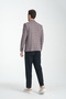 Vestore Men's Burgundy Plaid Slim Fit Mono Collar Sports Blazer Jacket - 8