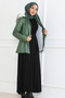 Hooded Short Leather Coat with Side Pockets and Zipper - Brc6263 - 4
