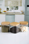 16-Piece Luxury Square Jar Set, Vacuum Luxury Food Container with Bamboo Lids - Mix - 2