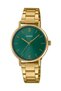 Women's Wristwatch with Green Cord and Gold Color
