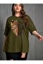 Women's Leopard Printed Crew Neck T-Shirt - 3