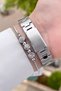 Silver Color Women's Wristwatch with Blue Cord - 4