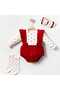 Baby Girl 100% Cotton Romper Set with Heart Socks Bandana - 2