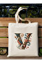 Letter Design V Letter Bag, Y2 Pinterest Retro Unisex Cloth Bag Tote Bag, Shopper Bag - 4