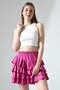 Women's Mykonos Ruffled Fuchsia Skirt