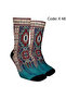 Kilim Motif Patterned Printed Socks - Unisex - 4