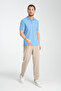 Stretchy Knitted Buttoned Polo Neck Men's Classic Fit Polo Neck T-Shirt 100% Cotton - 6