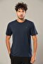 Navy Blue Men's Modal Oversize Basic T-Shirt 239
