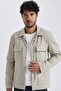 Polo Neck Snap Closure Pocket Shirt Jacket Z5178Az23Au
