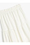 Ruffle Detailed Layered Elastic Waist Long Skirt - 3