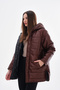 Hooded, Fleece-Pocketed, Water-Repellent Suede Quilted Jacket/Coat RBWW-350 - 3