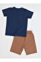 New Gen Brown Boys' Shorts T-Shirt Set - 3