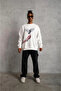 White Men's Sweatshirt - Pigeon Printed - 3