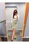 Product 36 Is the Size - Waist: 36cm. (Slim Waist) Women's Lined Winter High Waist Above-The-Knee Pencil Skirt