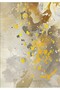 Hari̇kabi̇rev | Yellow-Grey Flower Patterned Combination | Framed Glass Table 3 Pieces Vertical - 3