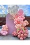 ^^ Birthday Party Theme *Salmon Macarons* *Pink Macarons* *Rosewood* *White* 60-Piece Balloon Chain Party Set