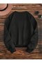 Women's Black Love Is Wild Printed Crew Neck Oversize Sweatshirt - 2