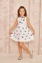 White Cotton Female Child Summer Dress Denim Floral Detail