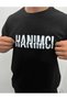 Unisex Crew Neck Folding Printed T-Shirt - Black - 2