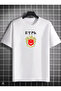 White Unisex Oversize Printed Crew Neck T-Shirt - 2
