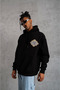Black Men's Hooded Kilim Patterned Jacket - 3