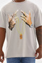 Gray Unisex Oversize Printed T-Shirt